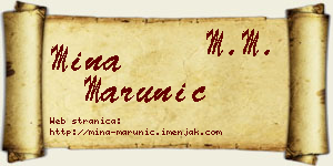 Mina Marunić vizit kartica